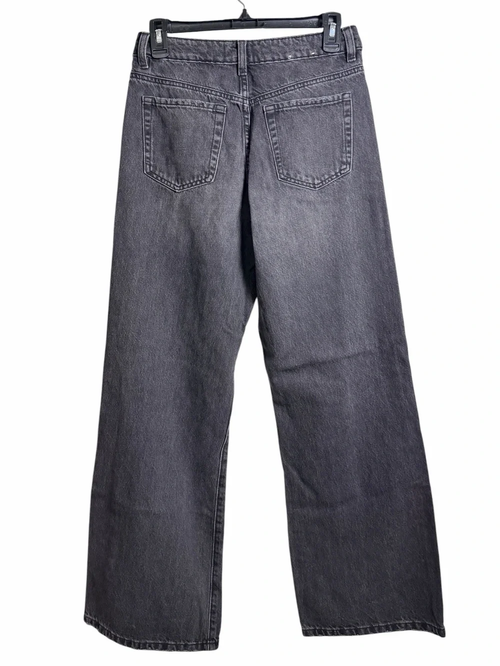 Garage JAMBE LARGE/WIDE LEG Black Wide-Leg Distressed Jeans for Women